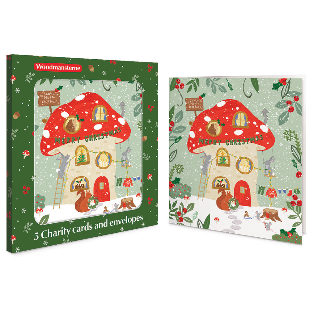 Christmas House Toadstool Charity Christmas Cards | Pack of 5