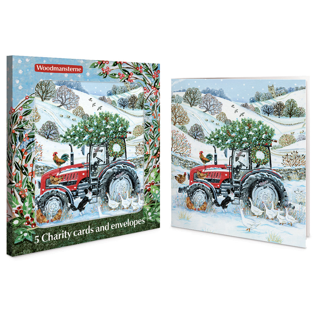 Winter Farm Tractor Charity Christmas Cards | Pack of 5