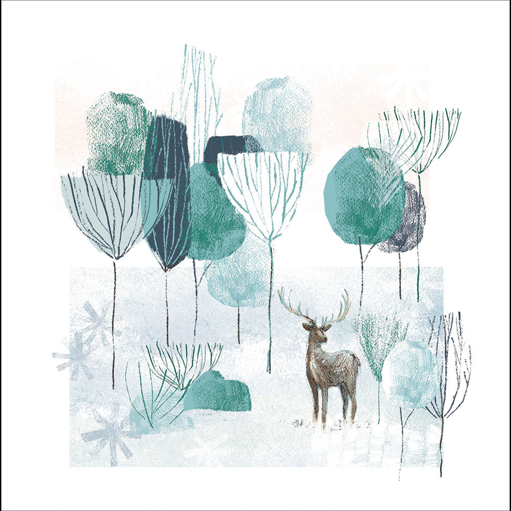 Winter Walk Stag Christmas Card