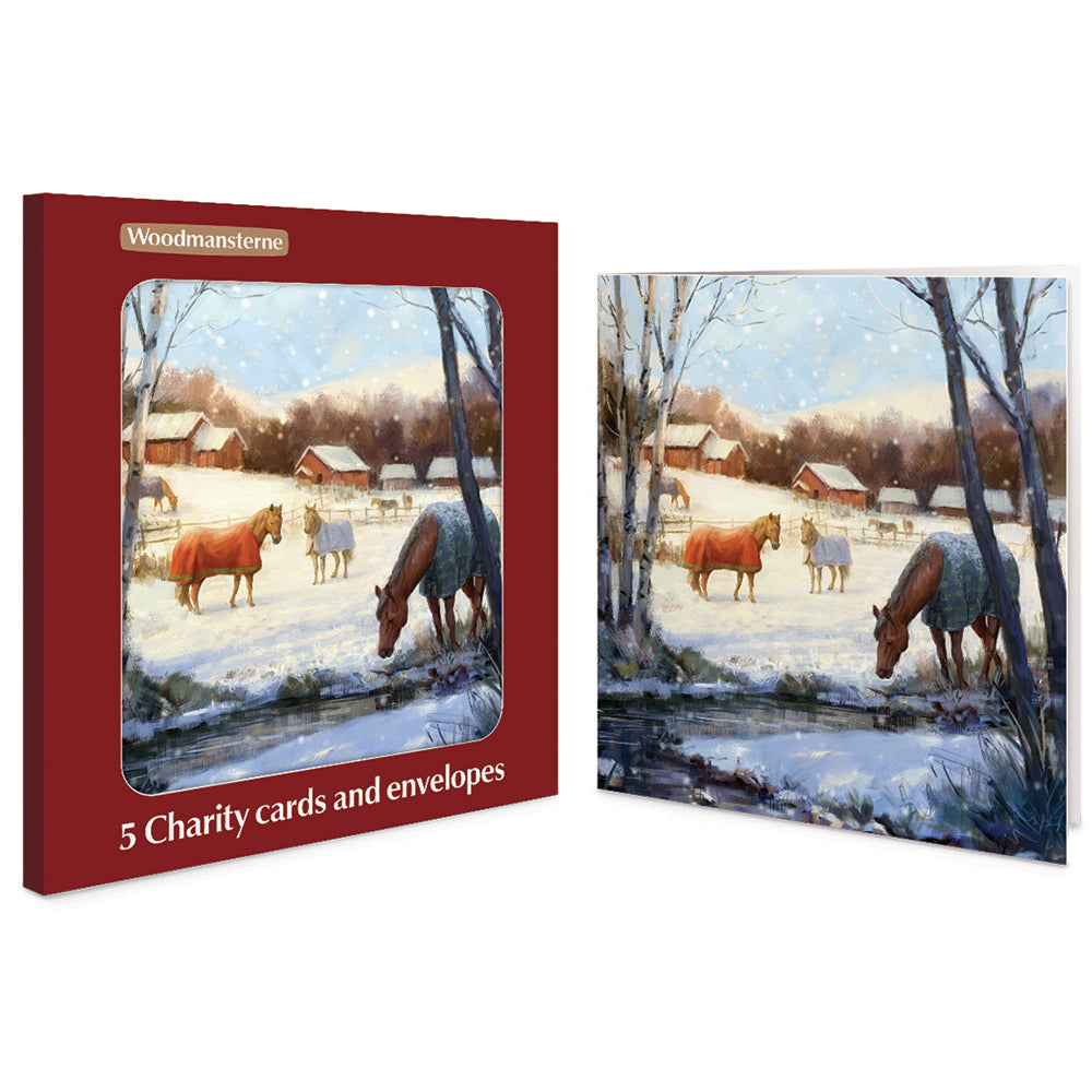 Let it Snow Horses Charity Christmas Cards | Pack of 5