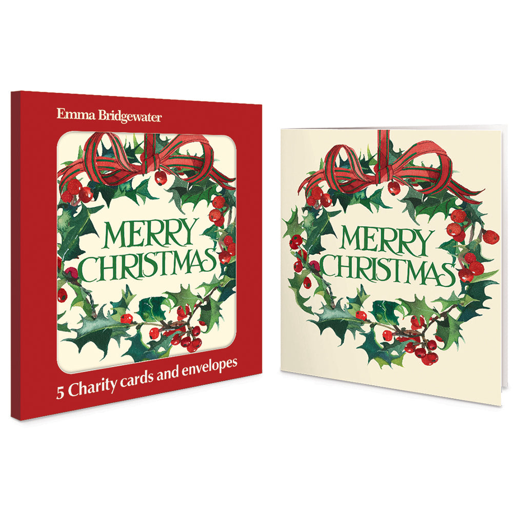 Emma Bridgewater Christmas Wreath Charity Christmas Cards | Pack of 5