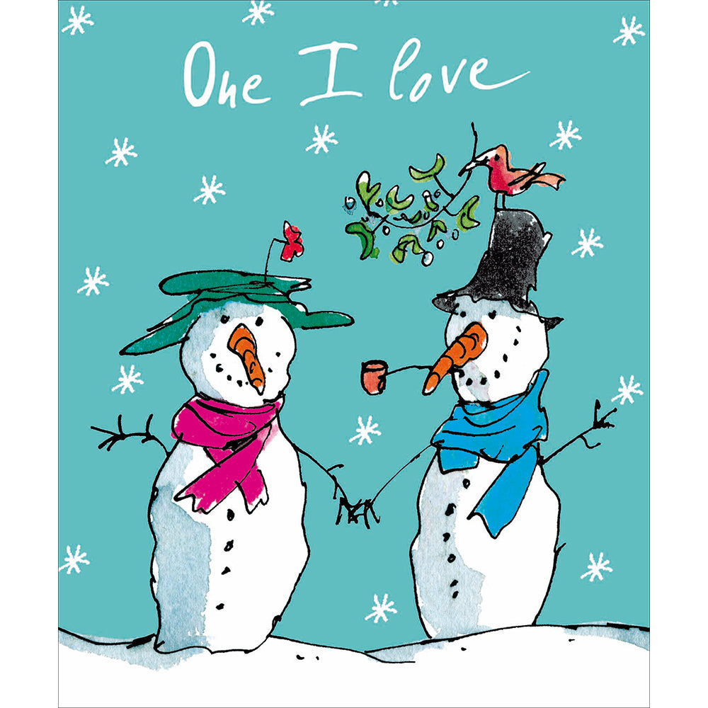 Quentin Blake One I Love Snowmen Christmas Card