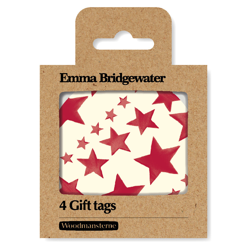 Emma Bridgewater Red Stars Christmas Gift Tags | Pack of 4