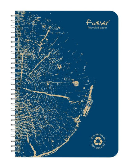 Clairefontaine Forever Recycled Wirebound Notebook - A5 Lined - 120 Pages - Assorted Colours