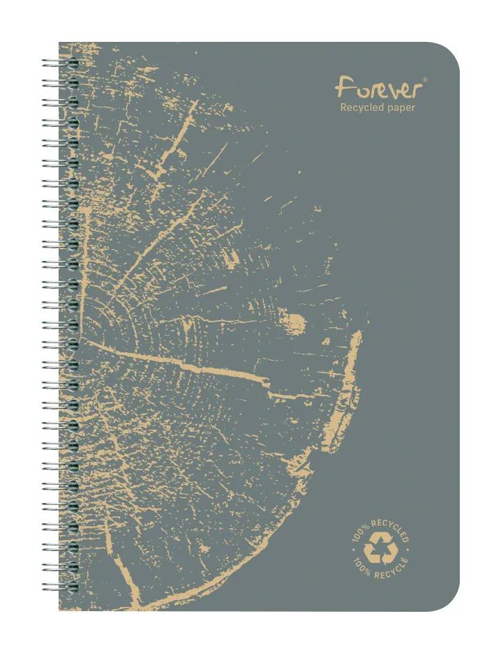 Clairefontaine Forever Recycled Wirebound Notebook - A5 Lined - 120 Pages - Assorted Colours