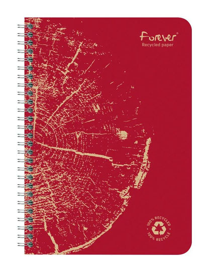 Clairefontaine Forever Recycled Wirebound Notebook - A5 Lined - 120 Pages - Assorted Colours