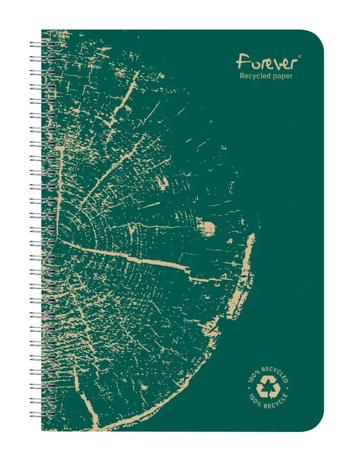 Clairefontaine Forever Recycled Wirebound Notebook - A5 Lined - 120 Pages - Assorted Colours