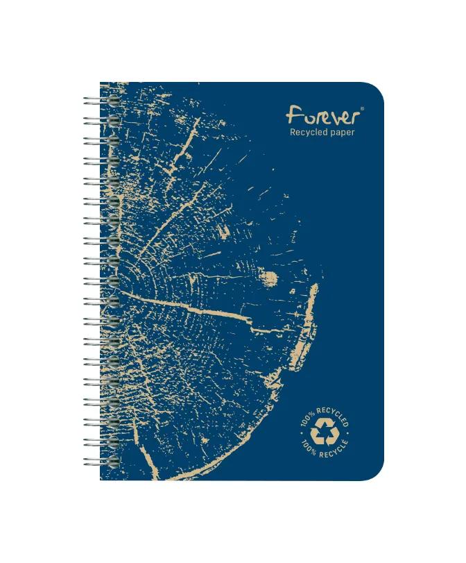Clairefontaine Forever Recycled Wirebound Notebook - A6 Lined - 120 Pages - Assorted Colours