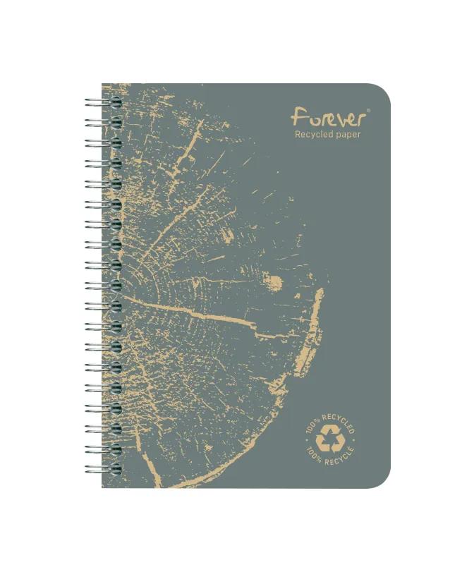 Clairefontaine Forever Recycled Wirebound Notebook - A6 Lined - 120 Pages - Assorted Colours