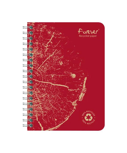 Clairefontaine Forever Recycled Wirebound Notebook - A6 Lined - 120 Pages - Assorted Colours
