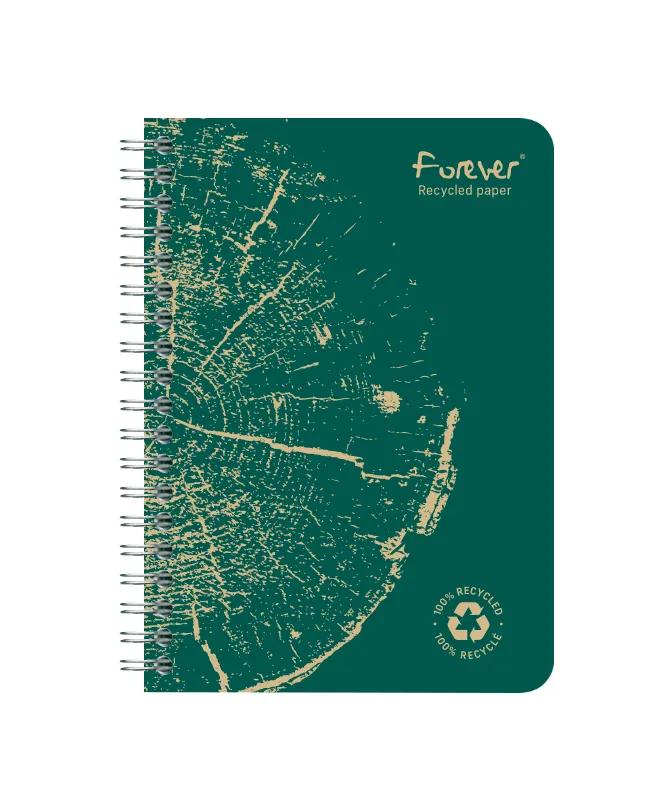 Clairefontaine Forever Recycled Wirebound Notebook - A6 Lined - 120 Pages - Assorted Colours