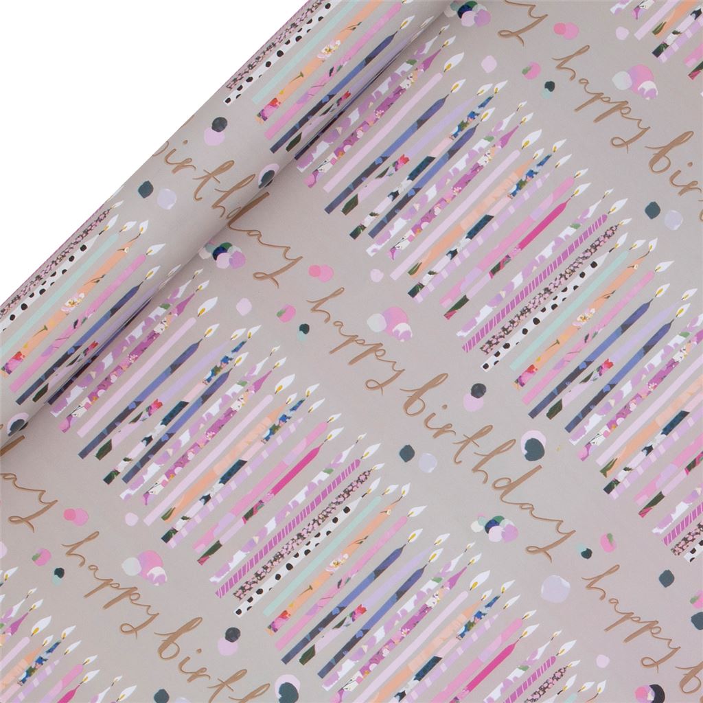 Birthday Candles Wrapping Paper Roll (4m) by Stephanie Dyment