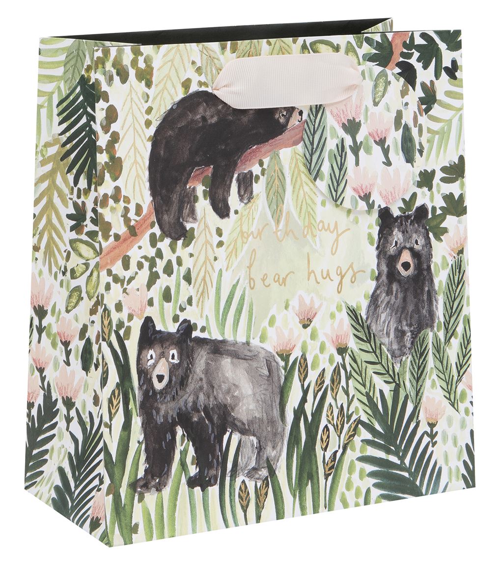 Birthday Bear Hugs Medium Gift Bag by Louise Mulgrew