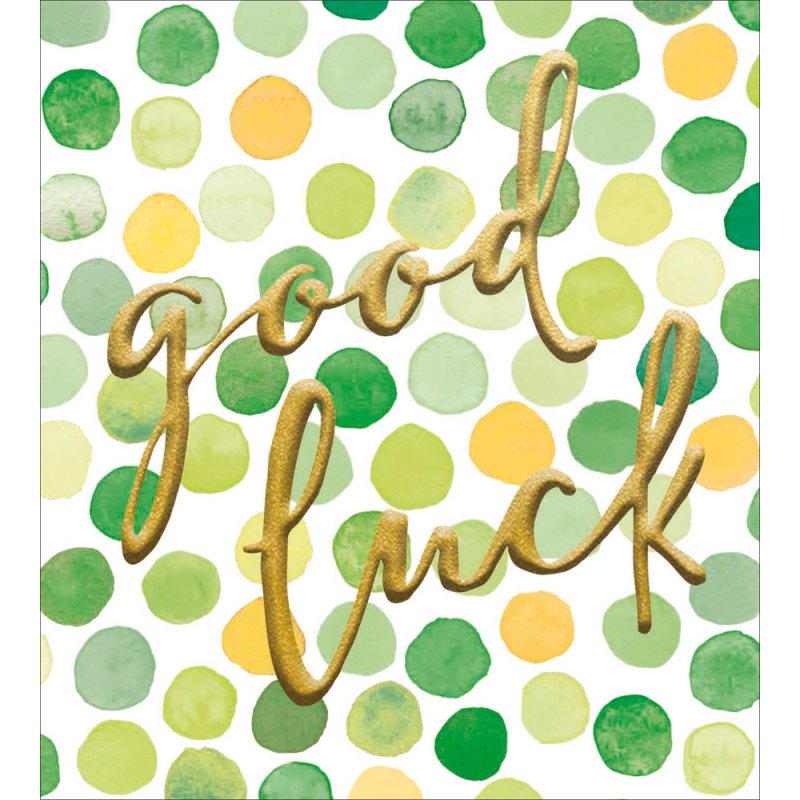 The Proper Mail Company Green Spots Good Luck Card