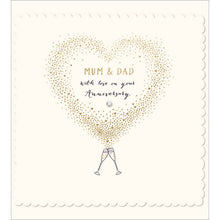 The Proper Mail Company Golden Heart Mum and Dad Anniversary Card