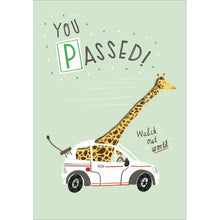 You Passed Giraffe in a Car Driving Test Congratulations Card