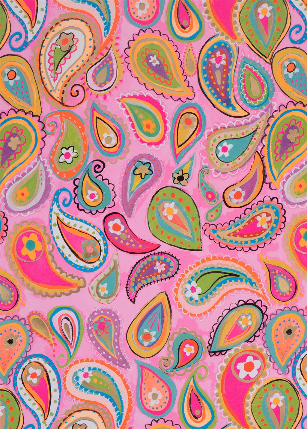 Paisley Pink Wrapping Paper Sheet by Paper Salad