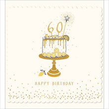 The Proper Mail Company Gold Cake 60th Birthday Card