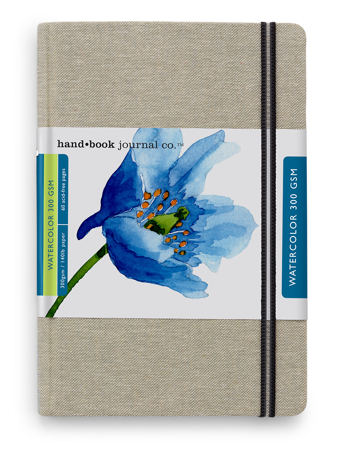 Global Paper Linen Watercolour Journal 300gsm – Large Portrait 8.25 x 5.5in (21 x 14cm)