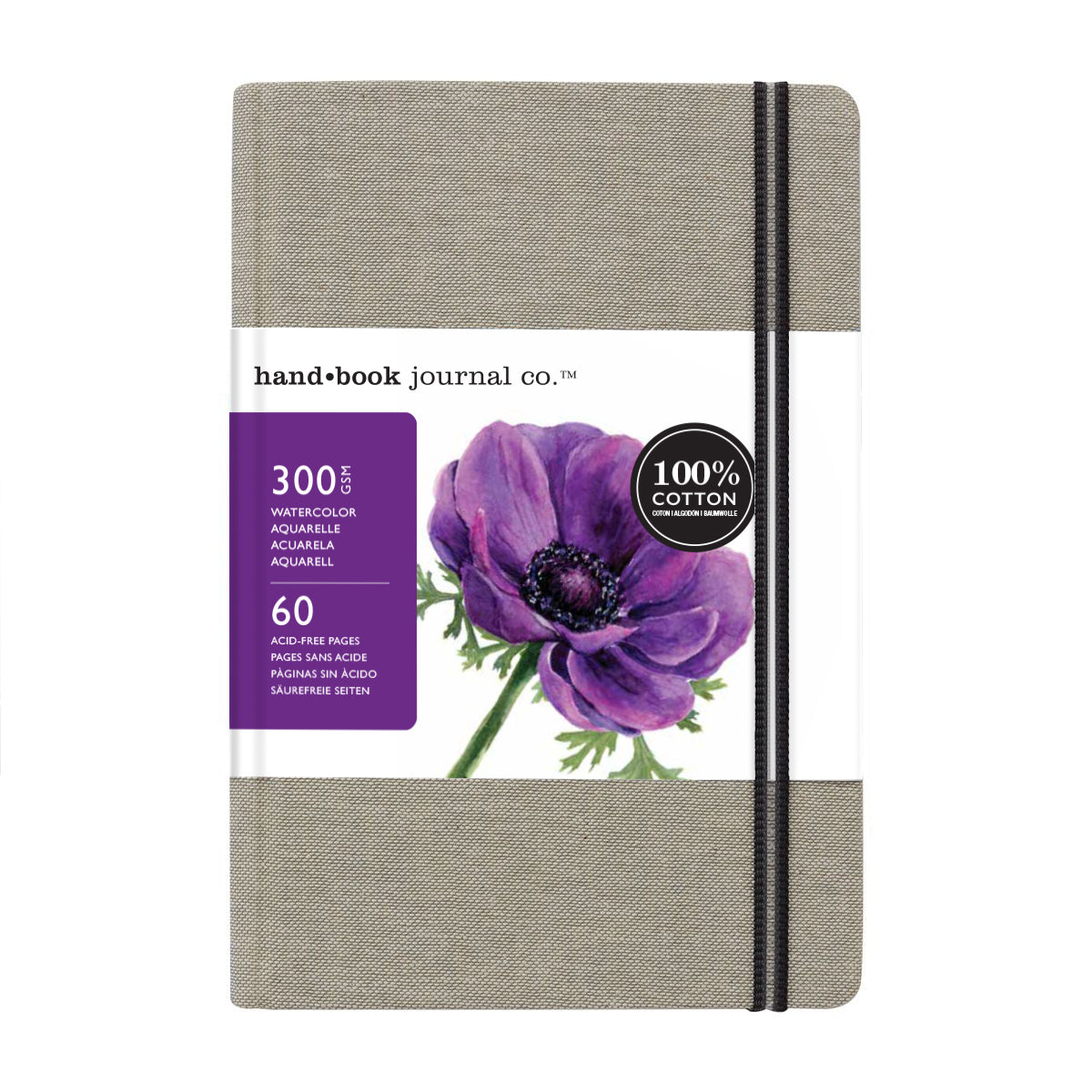 Global Paper Fluid 100 Linen Watercolour Journal 300gsm – Large Portrait 8.25 x 5.5in (21 x 14cm)