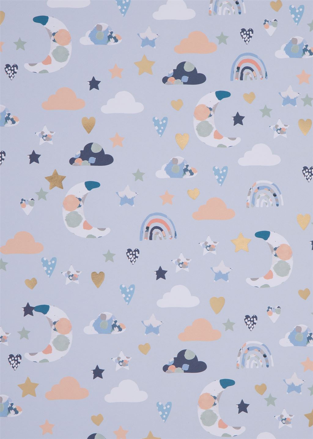 Baby Boy Clouds Wrapping Paper Sheet by Stephanie Dyment
