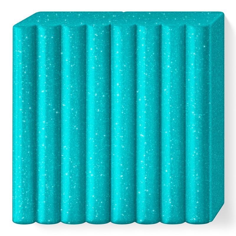 FIMO effect 57g galaxy turquoise polymer clay, block