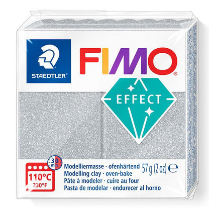 FIMO effect 57g glitter silver polymer clay