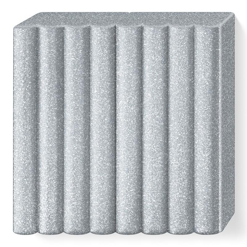 FIMO effect 57g glitter silver polymer clay, block