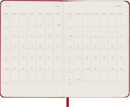 Moleskine 2027 Daily Diary – 12 Months, Pocket, Hard Cover, Scarlet Red