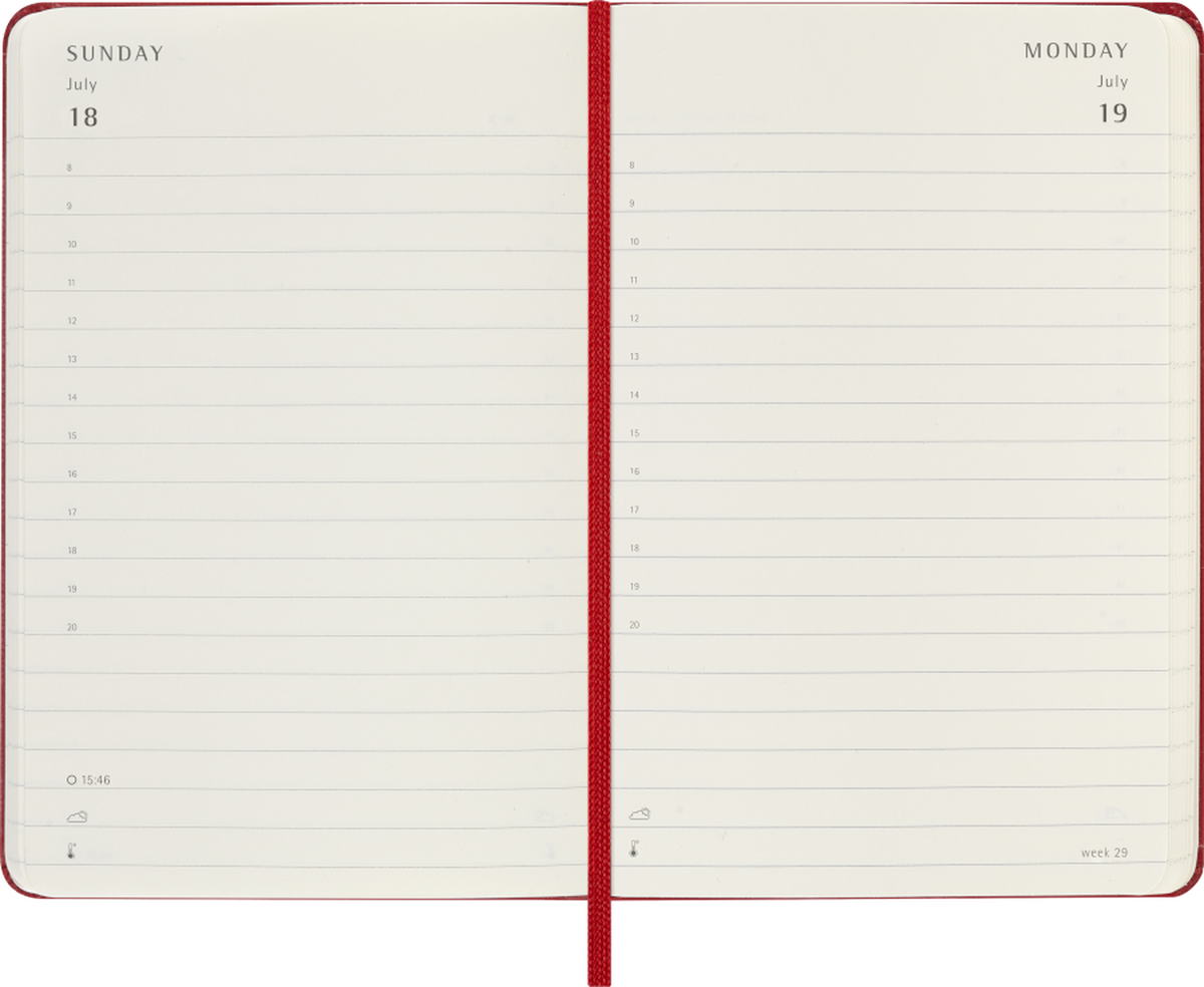 Moleskine 2027 Daily Diary – 12 Months, Pocket, Hard Cover, Scarlet Red