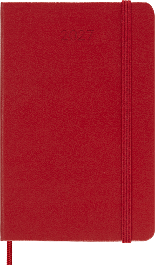 Moleskine 2027 Daily Diary – 12 Months, Pocket, Hard Cover, Scarlet Red