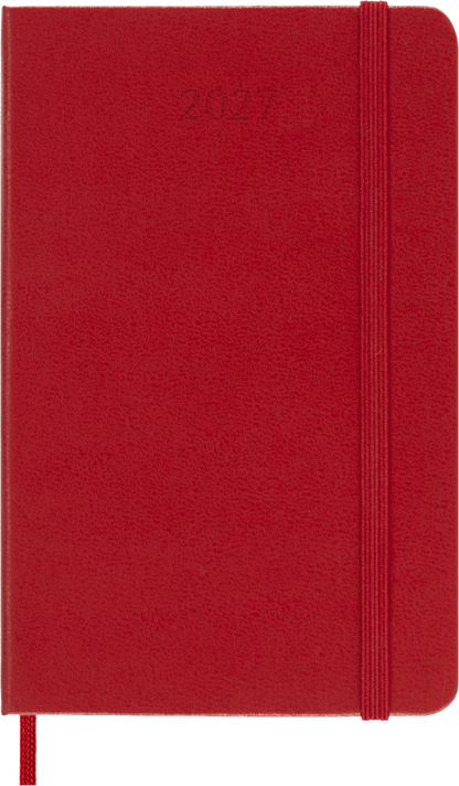 Moleskine 2027 Daily Diary – 12 Months, Pocket, Hard Cover, Scarlet Red