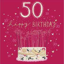 Cake and Sparklers 50th Birthday Card
