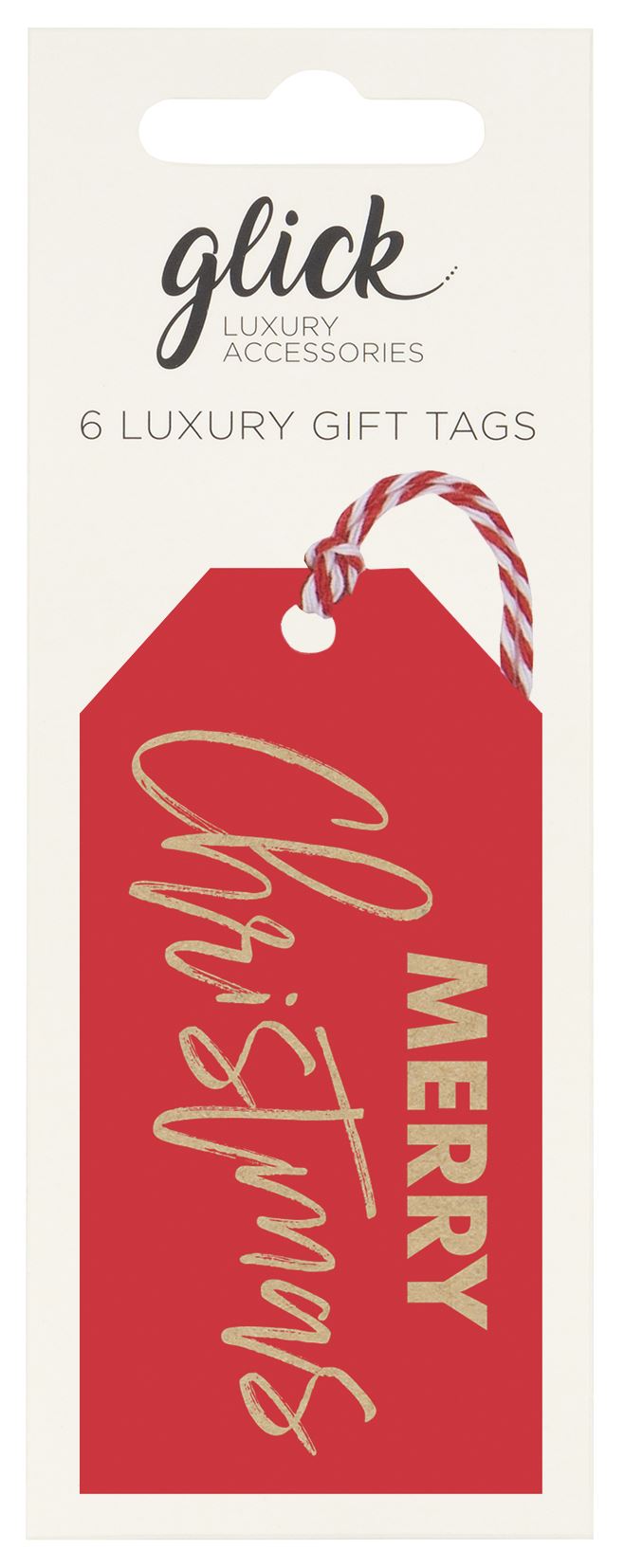 Merry Christmas Red Kraft Gift Tags (Pack of 6)