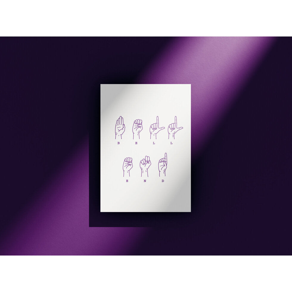 Two Finger Salute ASL Bell End Greetings Card by Heyyy
