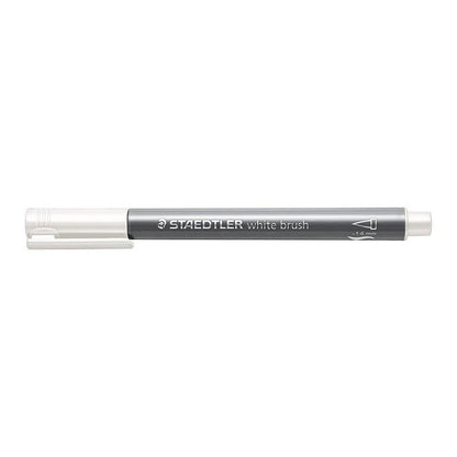 Staedtler metallic brush pen white uncapped