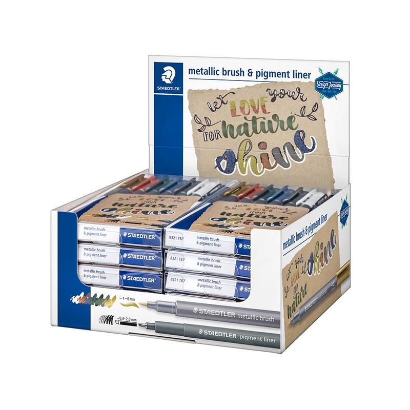 Staedtler Design Journey Metallic Brush Pen 8321 – Wallet of 7 + Free Pigment Liner – image 3