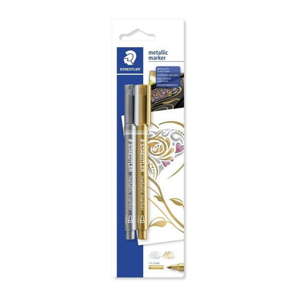 Staedtler metallic pens gold and silver blister