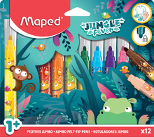 Jungle Fever Jumbo Felt Tip Pens | 12 Pack