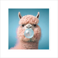Bubble Gum Fun Alpaca Blank Greetings Card