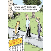 Speed Bump Security Dog Funny Blank Greetings Card