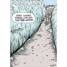 Speed Bump Running Late Dilemma Funny Blank Greetings Card