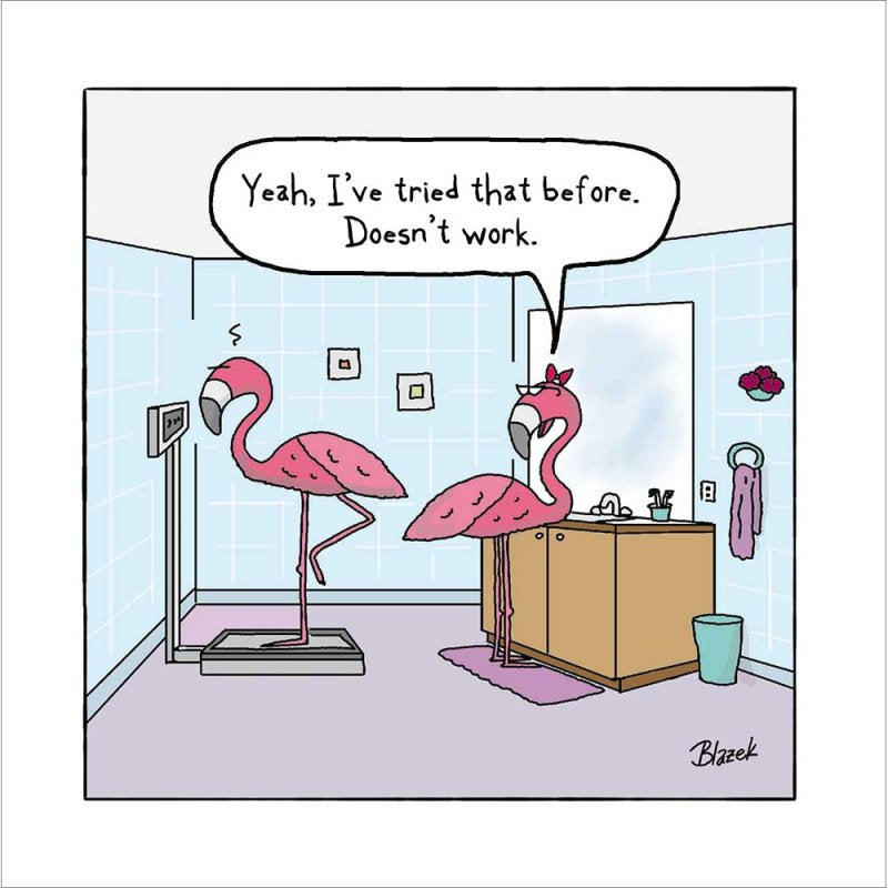 Loose Parts Flamingo Scales Funny Blank Greetings Card