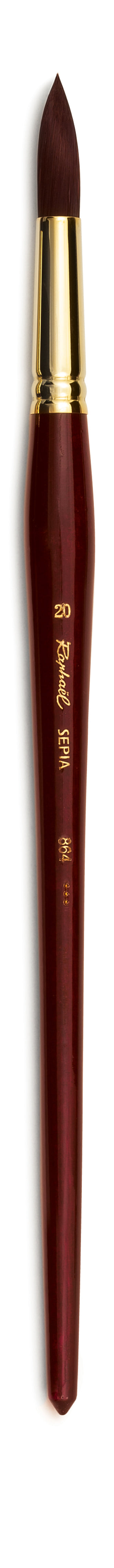 Raphaël Sepia Long-Handled Round Brush, Series 864 – Size 12