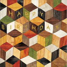 National Trust Brilliant Birthday Wooden Parquetry Gold Foil Card