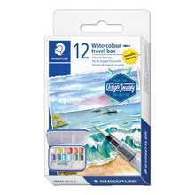 Staedtler Design Journey Watercolour Paint Set – 12 Colours with Water Brush & Sponge