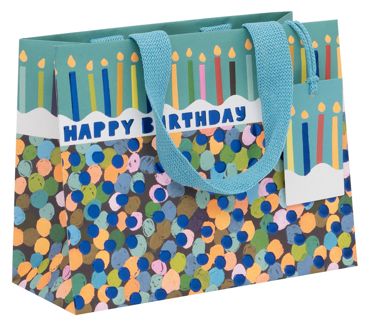 Sapphire Spots Medium Landscape Gift Bag by Paper Salad