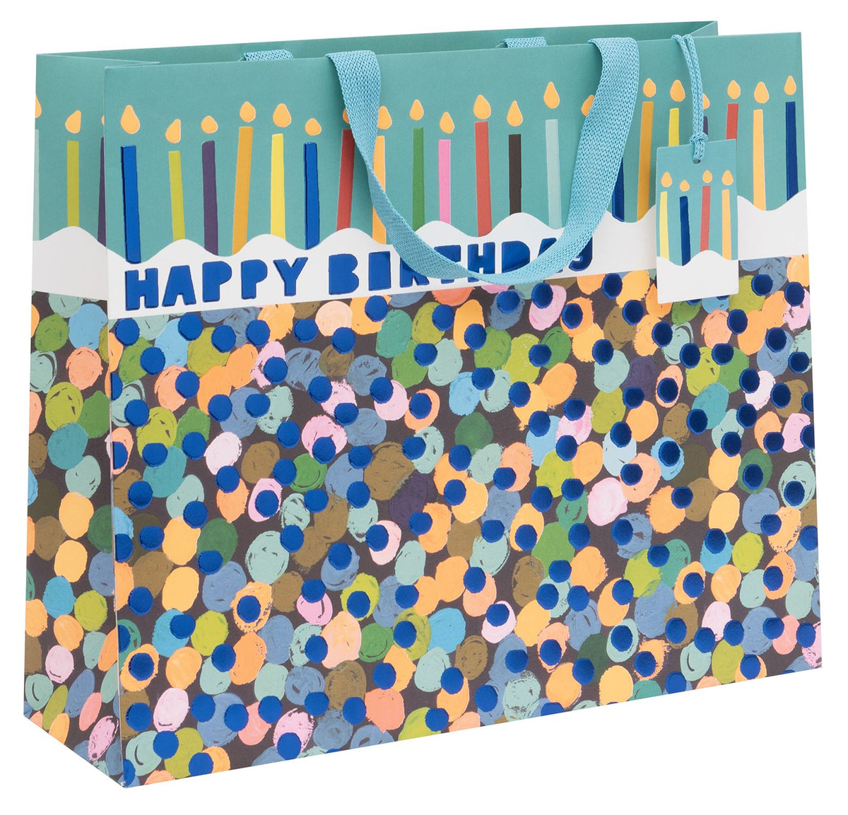 Sapphire Spots Extra Large Landscape Shopper Gift Bag by Paper Salad