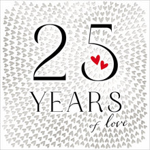The Proper Mail Company 25 Years of Love Silver Anniversary Card
