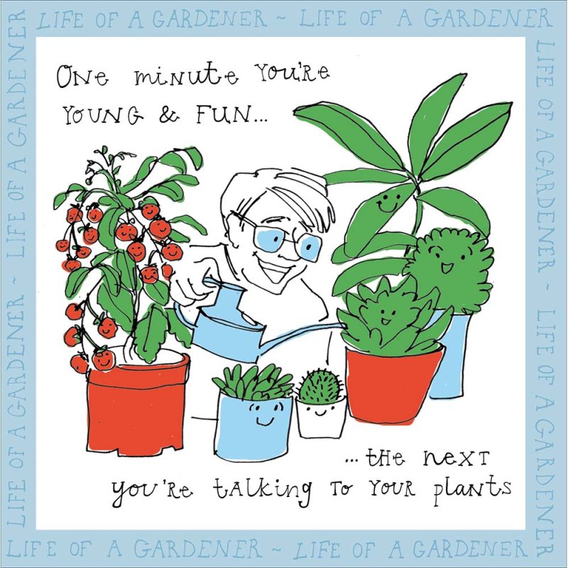 National Garden Scheme Talking to Plants Blank Greetings Card